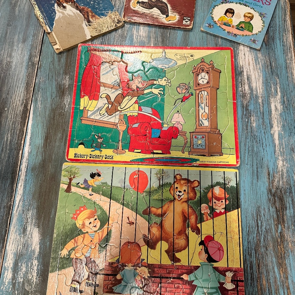 Old Vintage Puzzles and Books